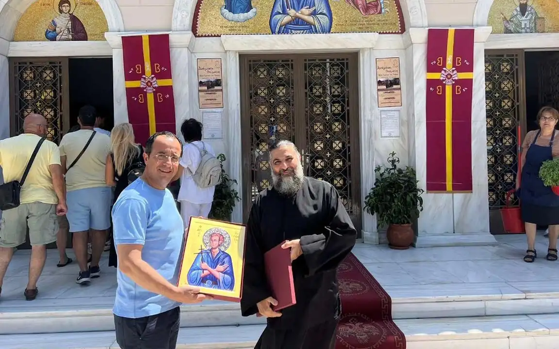 Ο Πρόεδρος της Κυπριακής Δημοκρατίας στον Όσιο Ιωάννη τον Ρώσσο