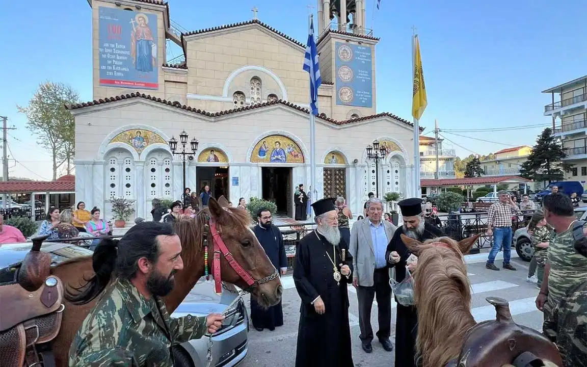 Ο Ιππικός Όμιλος «ΤΕΛΕΘΡΙΟΝ» Τίμησε την Εκατονταετηρίδα του Οσίου Ιωάννου του Ρώσσου στην Εύβοια